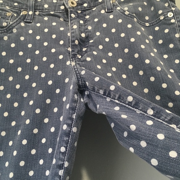 AG Adriano Goldschmied Stevie Polka Dot Blue Jeans - Picture 4 of 8